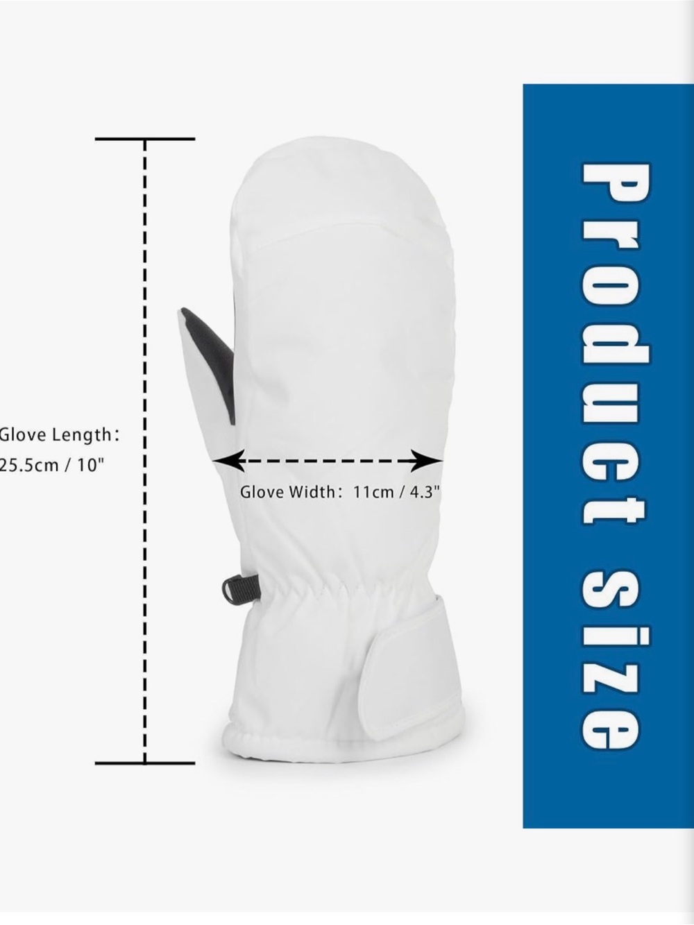 White Ski Mittens - Single Pair